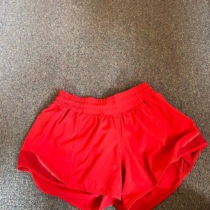 Lululemon Hotty Hot Shorts 4” red